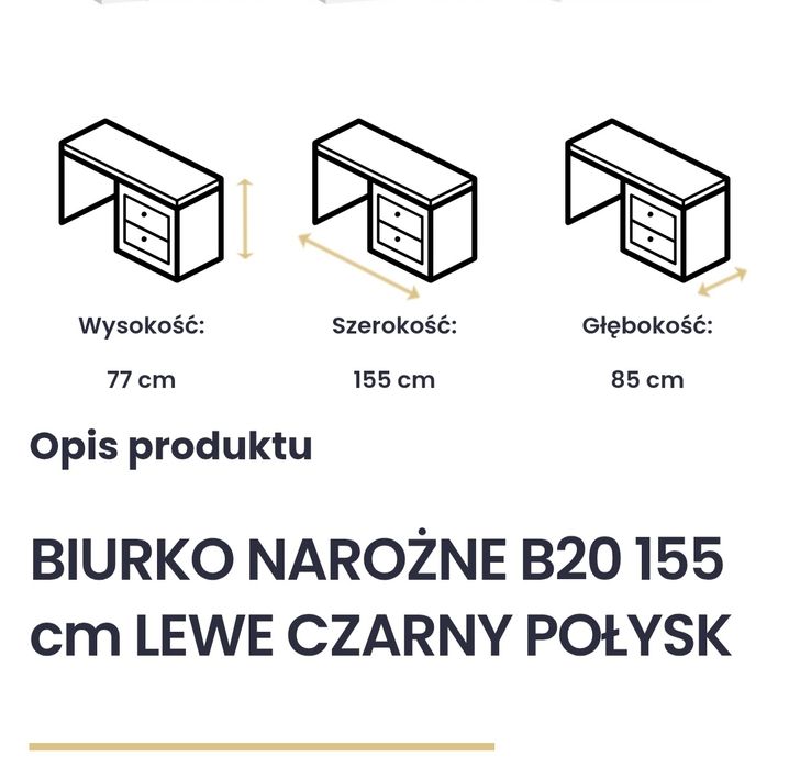 Biurko narożne LEWE