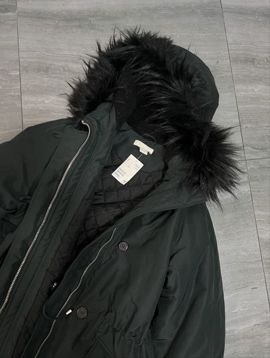 Нова куртка парка H&M, темно-зеленого кольору, S, осінь-зима