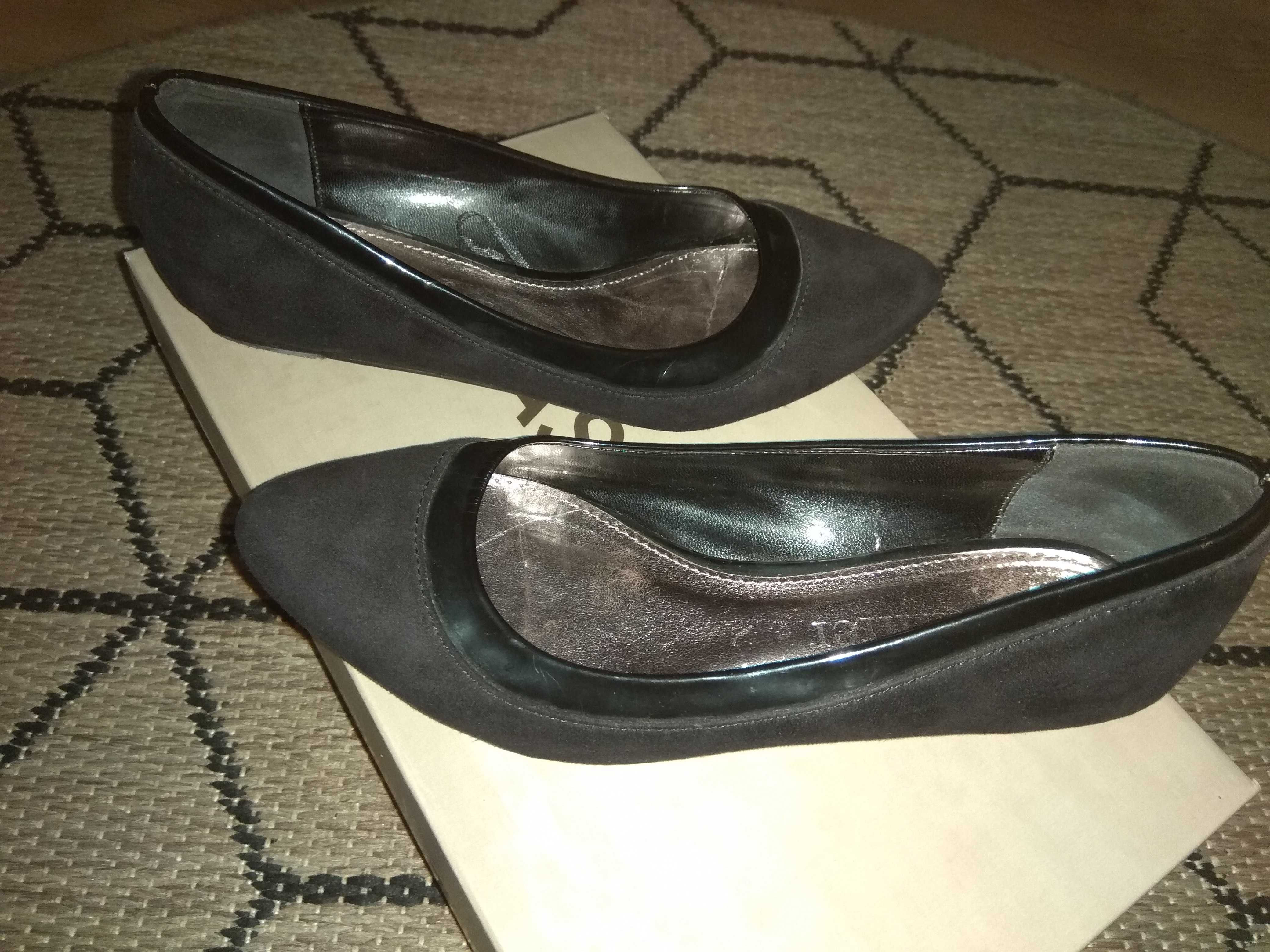 Buty damskie balerinki, płaskie czółenka czarne baleriny37