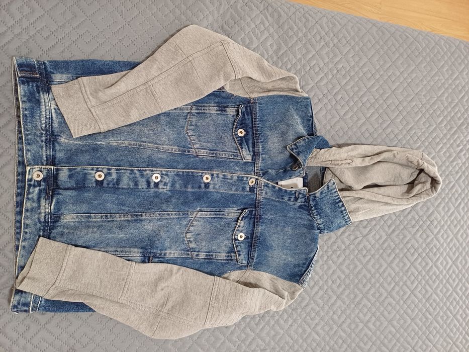 Casaco de ganga e tecido