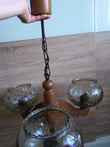 Sprzedam żyrandol prl vintage klosze zabytkowy lampa wisząca