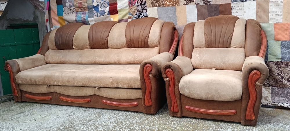 Мягкі мебелі, розкладний диван +1 крісло розкладне