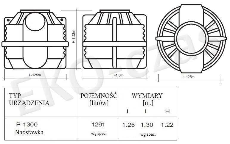Studnia przepompowa, przepompownia P1300/30, obudowa zbiornik ścieków