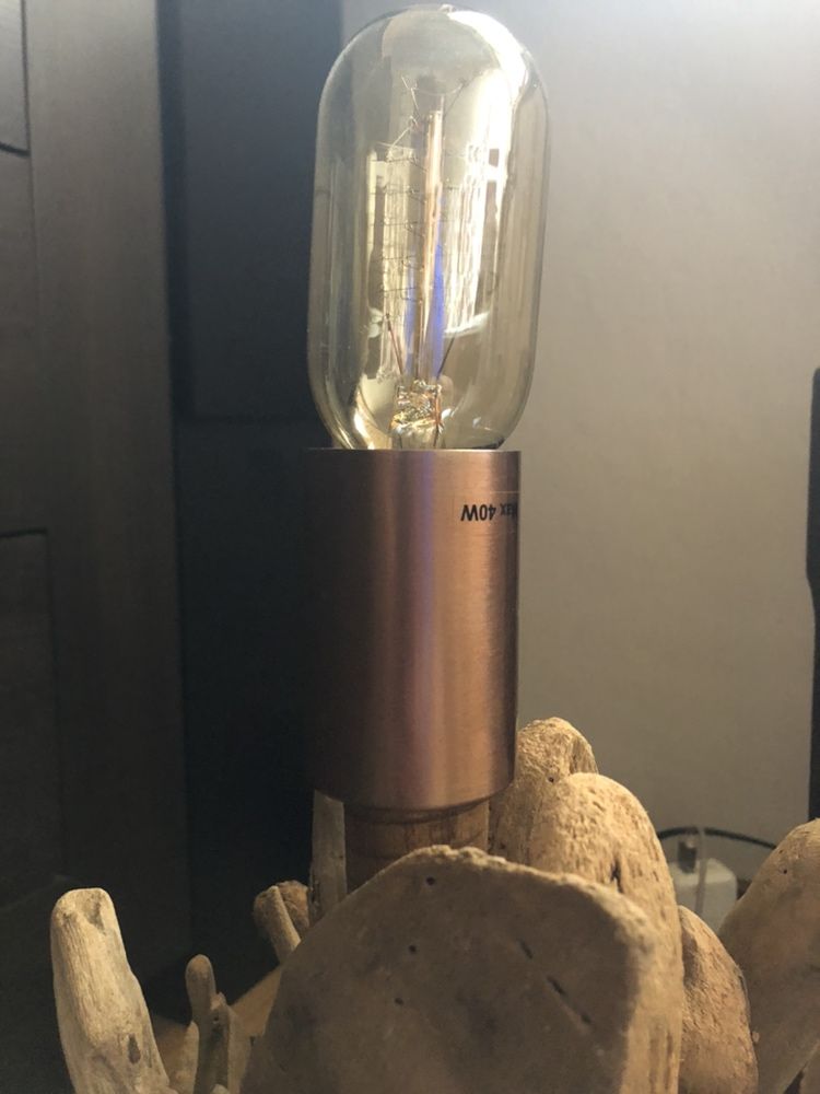 Lampa z drzewa cedrowego / żarówka Edison