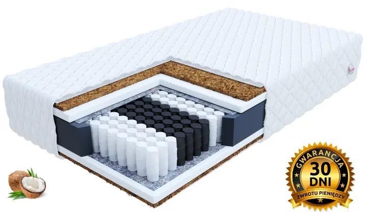 Materac Kieszeniowy sprężynowy 140x200 Kokos PREMIUM 24cm Pocket H3/H4