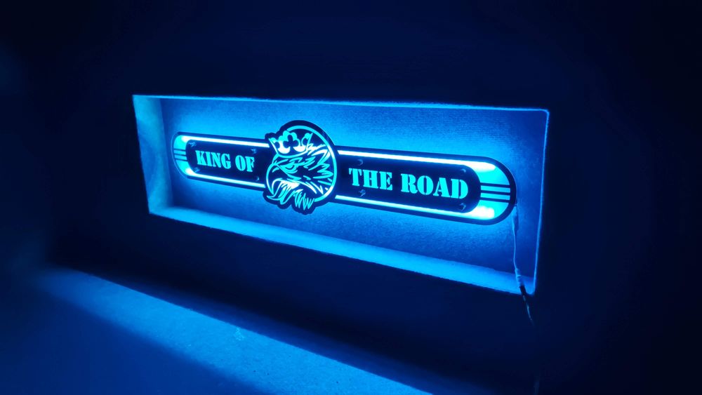 SCANIA Orzeł  Lustro LED  na tylną ścianę, nad łóżko S01-Multikolor