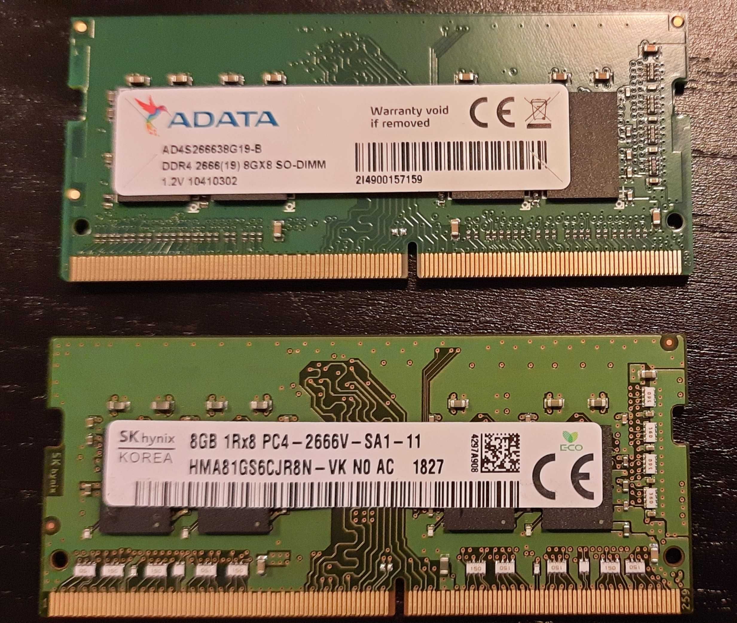 Sprzedam używaną pamięć RAM 16GB (2x8GB) DDR4 do laptopów SODIMM