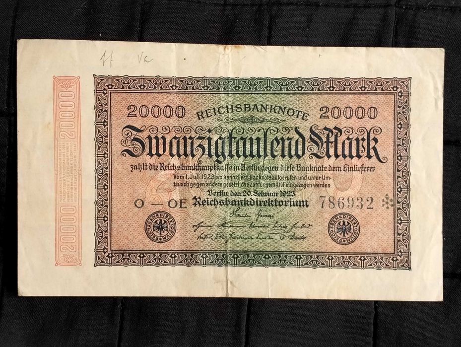 20000 marek niemieckich 1923, banknot