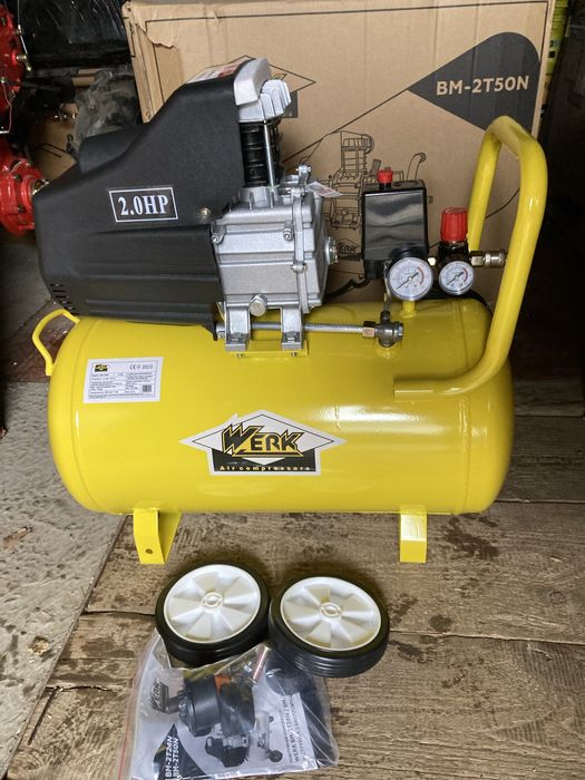 Комрессор - BM-2T50N (NEW) (WERK) компресор 50 літрів відпраканаложкой