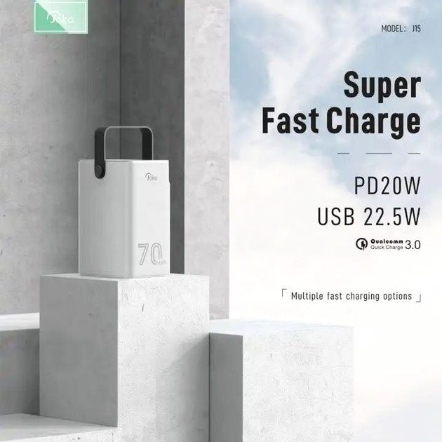 Повербанк 70000mAh Швидка Зарядка 22,5 Вт JOKO powerbank 70000