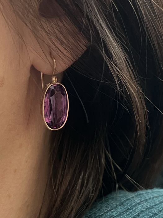 Золоті сережки з олександритом. Золотые серьги александрит СССР