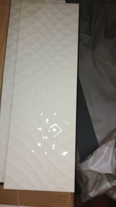 Płytki PS2601 white geo structures glossy 20x60