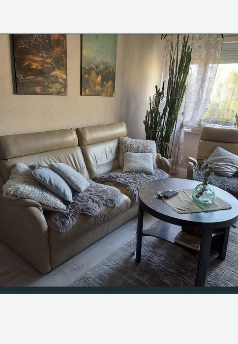 Komplet wypoczynkowy skorzany