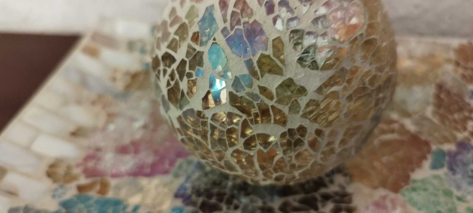 Декоративный набор из мозаичного стекла "Поднос и шар" Германия.