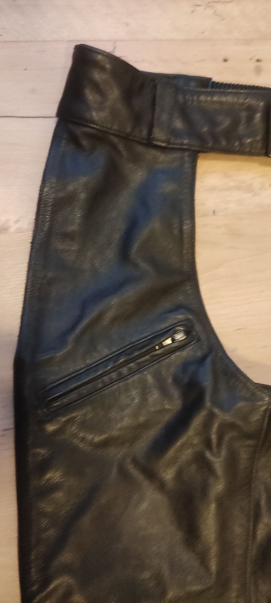 Skórzane spodnie motocyklowe HeinGericke na choppera roz. 2XL
