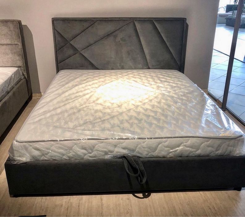 Ліжко Кровать двохспальне мʼяке, з ящиком для білизни