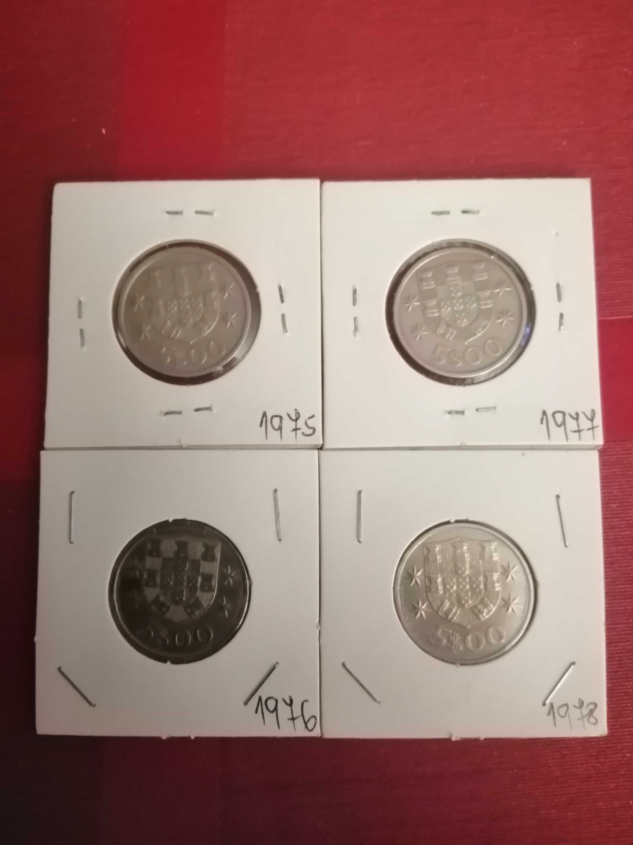 Colecção completa de 24 moedas de 5 escudos, em cupro níquel.