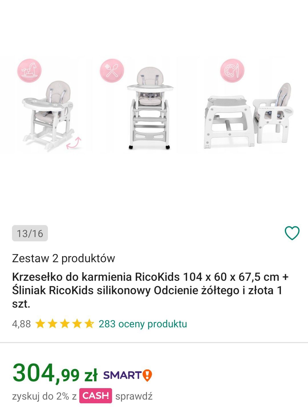 Krzesełko do karmienia wielofunkcyjne Piccolo