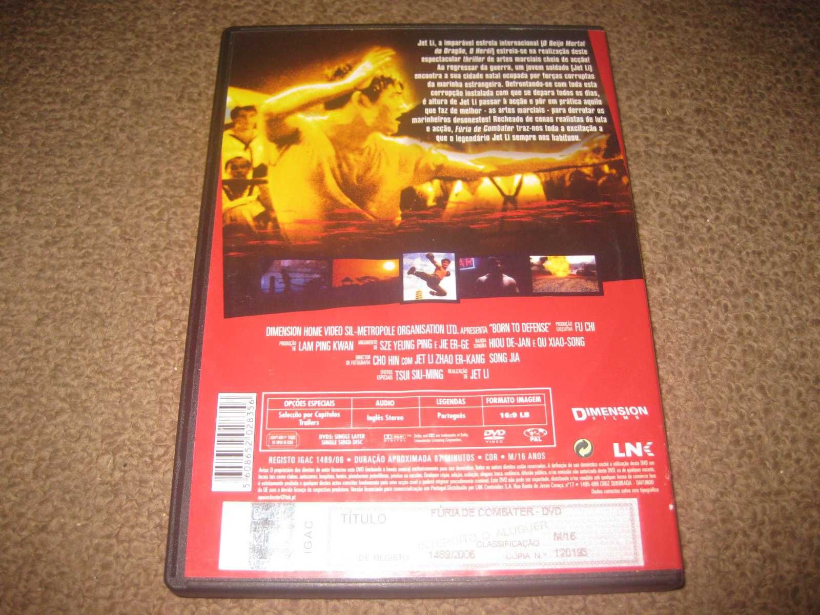 DVD "Fúria de Combater" com Jet Li