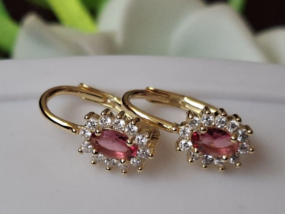 Srebrne kolczyki  Srebro złocone pr.925