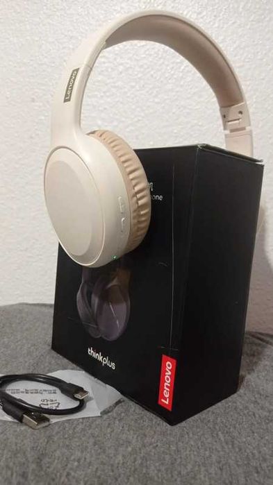 Fones Lenovo sem fio - TH30 - Beje - Novo!!