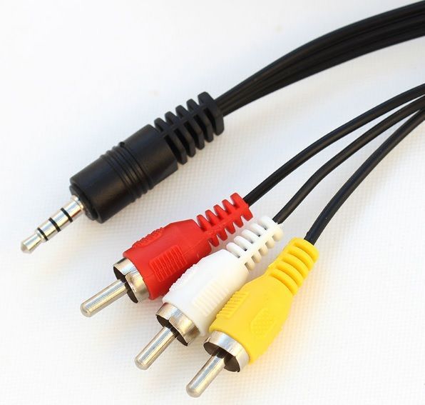 Кабель для подключения Смарт ТВ Приставки через тюльпаны AV3.5mm 3RCA
