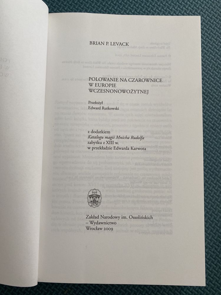 NOWA Brian Levack Polowanie na czarownice w Europie wczesnonowożytnej
