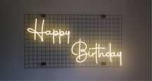 Happy birthday ledon neon ślubny na ściankę led