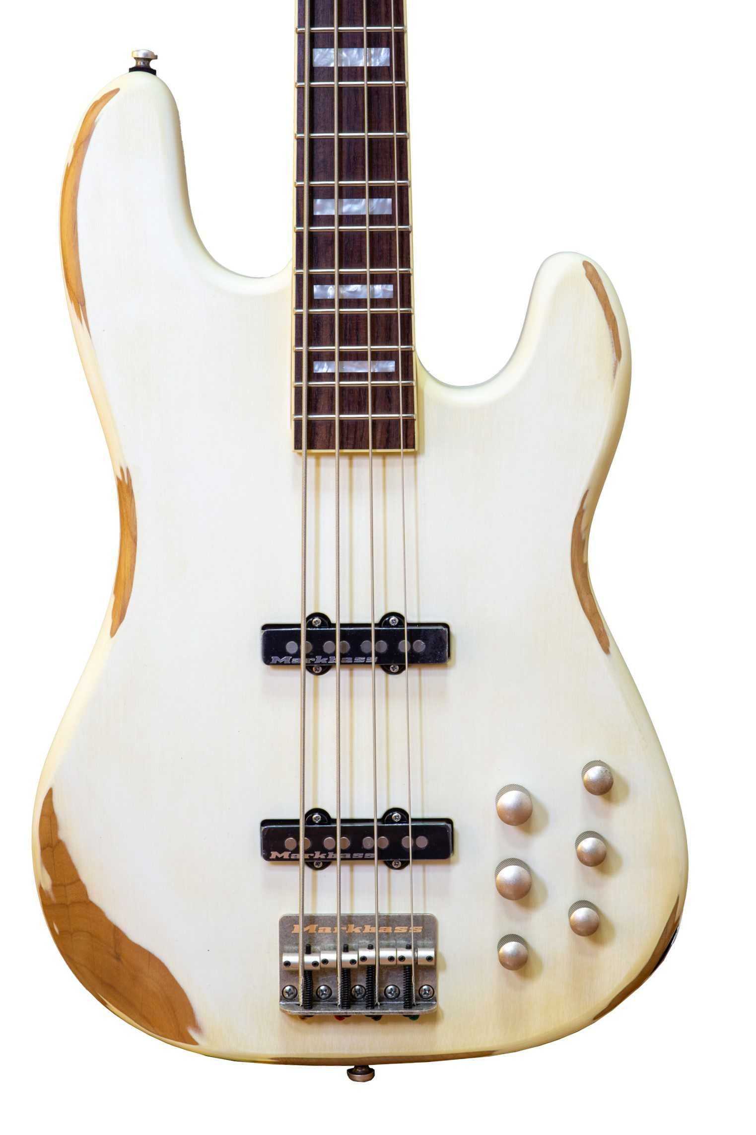 Nowa gitara basowa Markbass MBA-MB JP WHITE BATTERED 4 VG RW