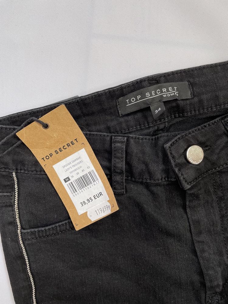 Spodnie z lampasami skinny jeans nowe