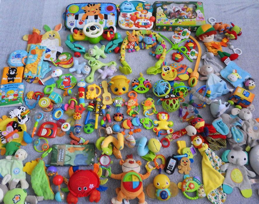 Duża Paka zabawek, karuzele, interaktywne, grzechotki Fisher Price...