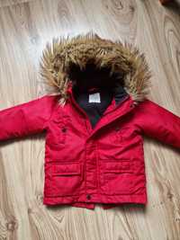 Czerwona kurtka zimowa z futerkiem roz.80cm Fox & Bunny