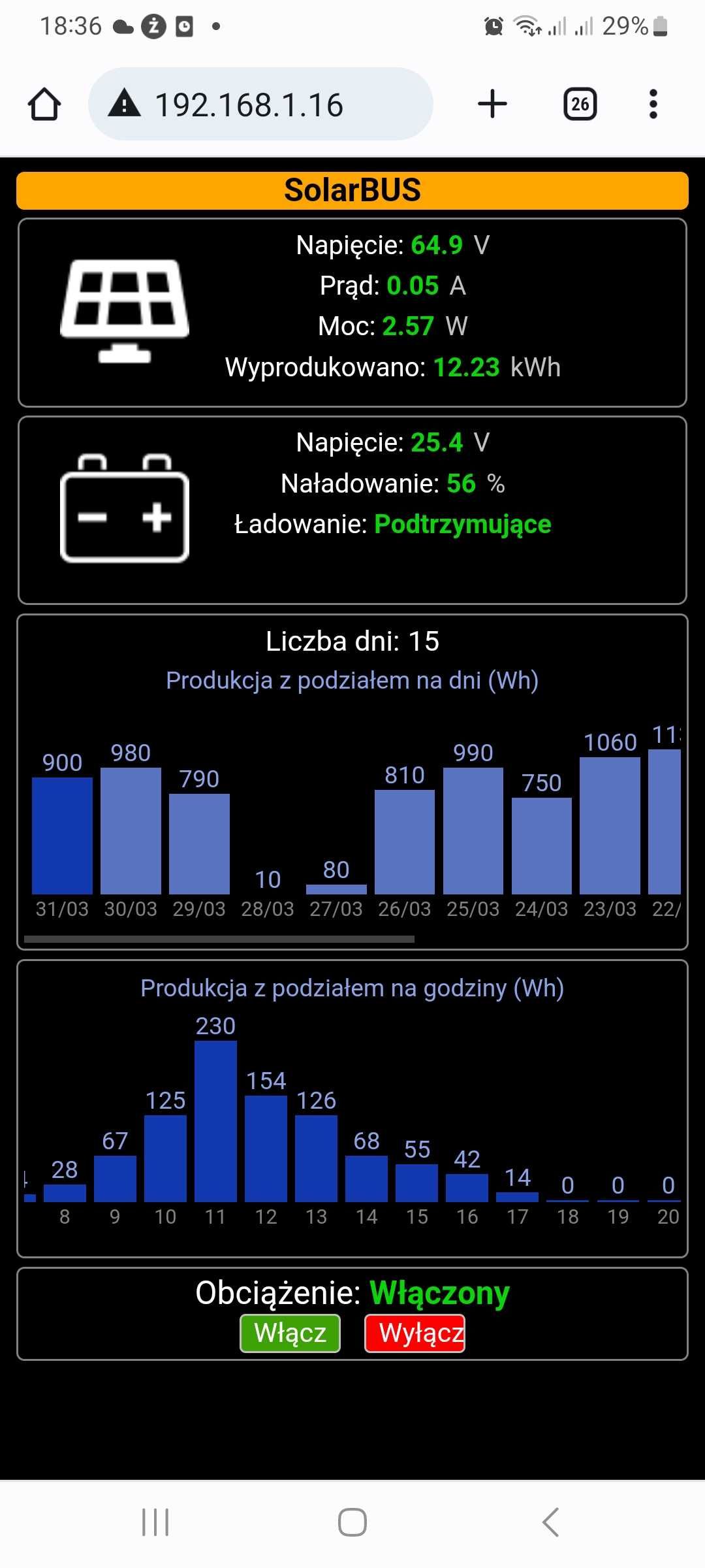 Interfejs WiFi do kontrolera ładowania MPPT VOLT / Lumiax