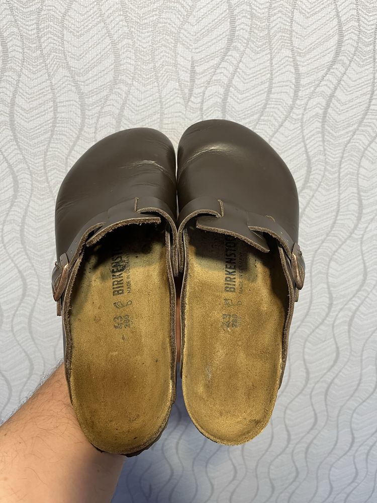 Birkenstock Boston Brown Leather оригінальні чоловічі сабо босоніжки