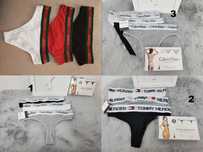 3pak CK Majtki Stringi Komplet Damskie Calvin Klein Tommy Hilfiger