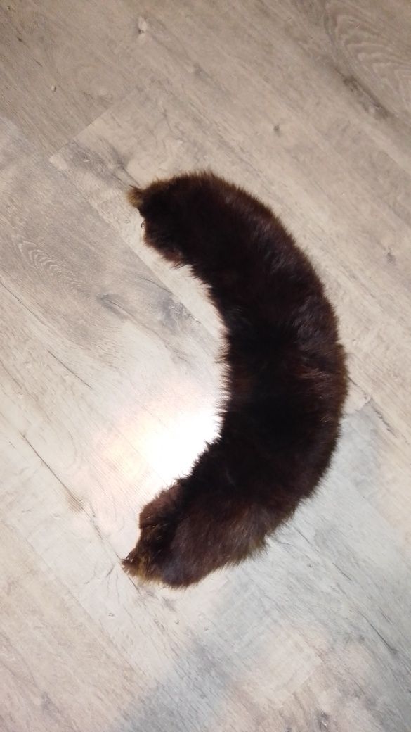 Kołnierz z lisa rudy, brązowy, ciemny 75 cm PRL