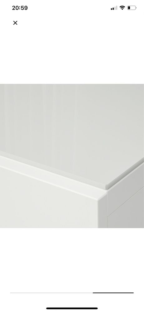 Tampo de vidro branco 160x48cm