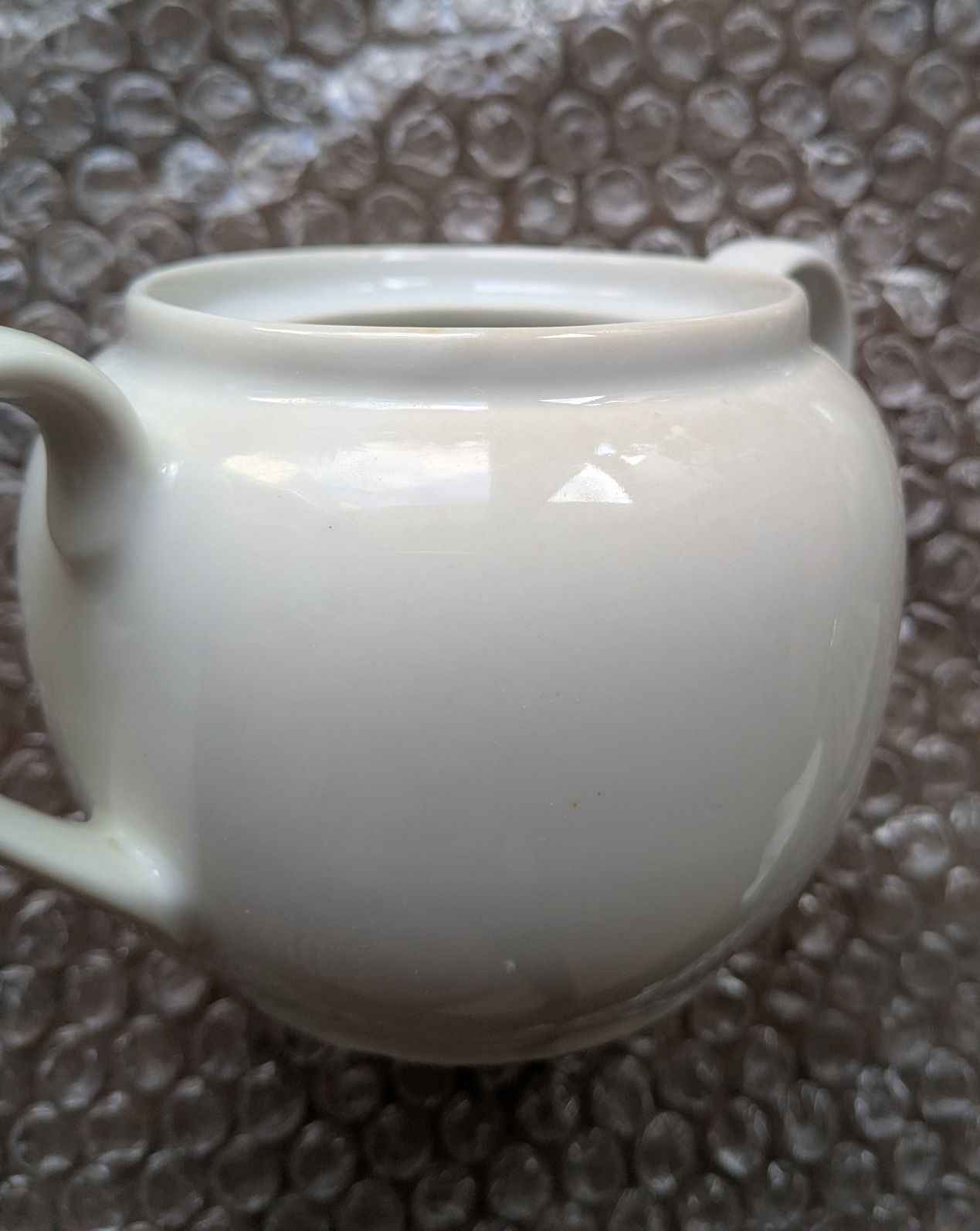 Cukierniczka biała bez pokrywki, porcelit, ceramika