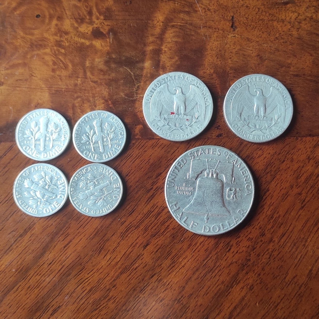 4xDime2xQuater1xHalfDollar zestaw