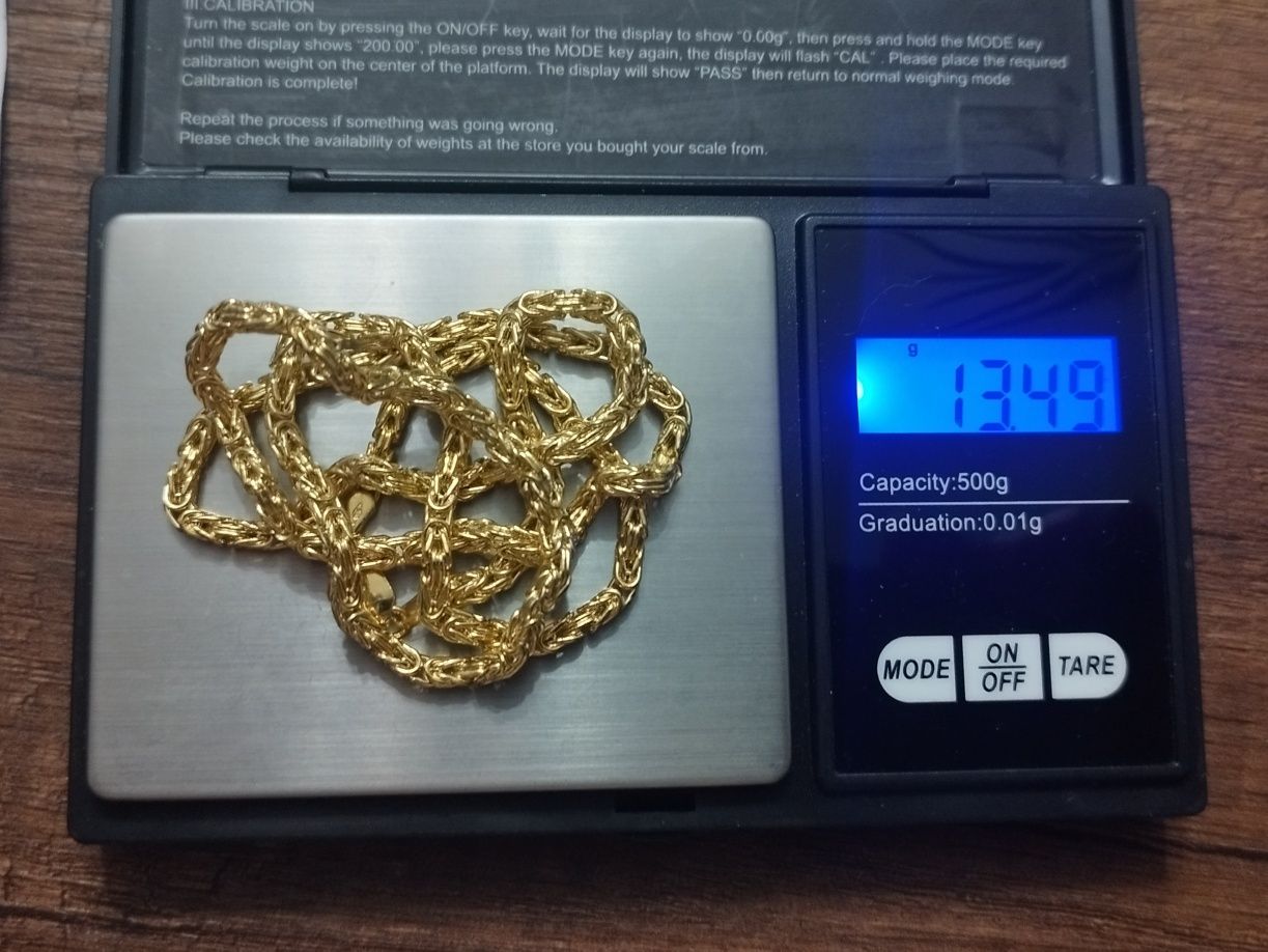 Nowy piękny złoty łańcuch krolewski 585 14k 13.49gr 55cm unikat!!!