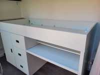 Estrutura \ móvel com cama, armário, gavetas, estante e secretária