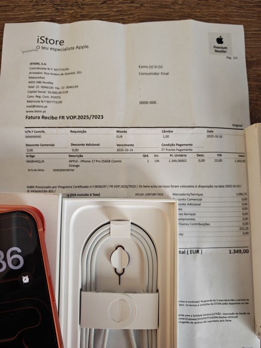iPhone 17 Pro 6.3" 256GB Cosnic Orange Seminovo Novo C/Garantia Aceito
