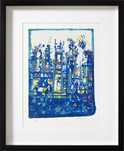 Manuel Cargaleiro - "Ponte de Lima", serigrafia com moldura