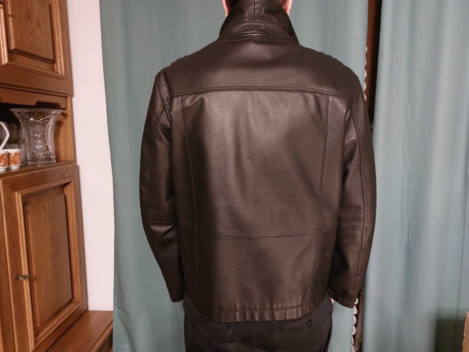 Czarna kurtka skórzana na zamek, męska, Angelo Litrico, dla C & A, XL