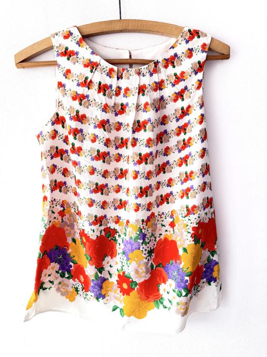 Bluzka Red Herring letnia kwiaty wiskoza biała etno boho retro