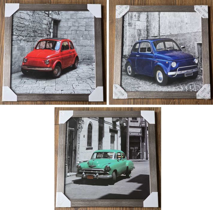 Zestaw obrazów 30x30 – retro samochody