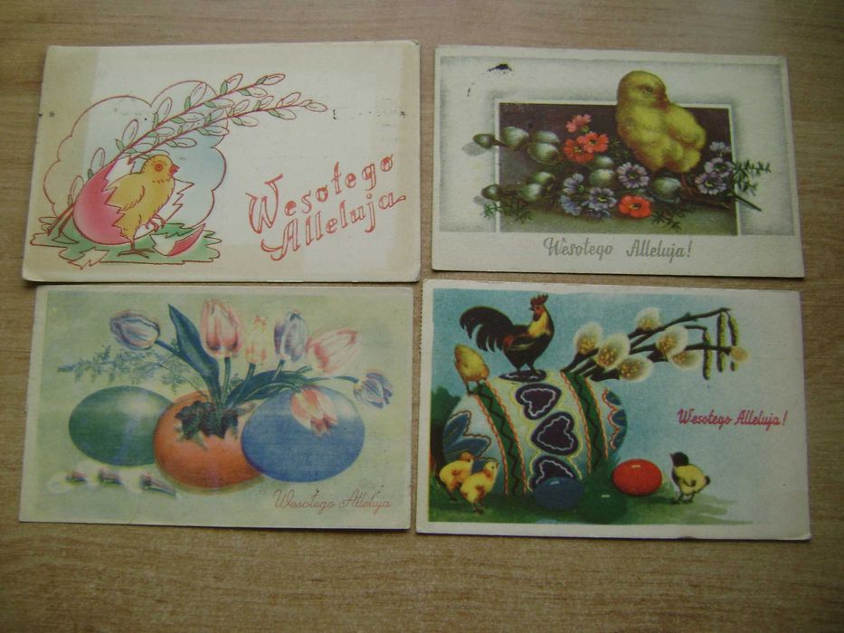 Starocie z PRL Stare pocztówki polskie wielkanocne Zestaw 31 sztuk