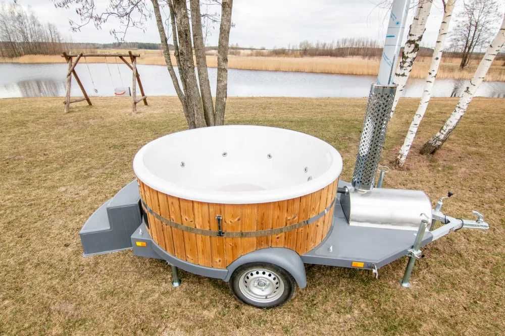 Wynajem mobilnej balii ogrodowej , jacuzzi mobilne , ruska bania