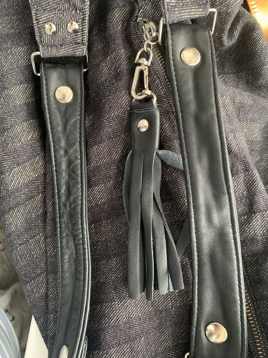 Сумка Hobo bag шкіра/текстиль