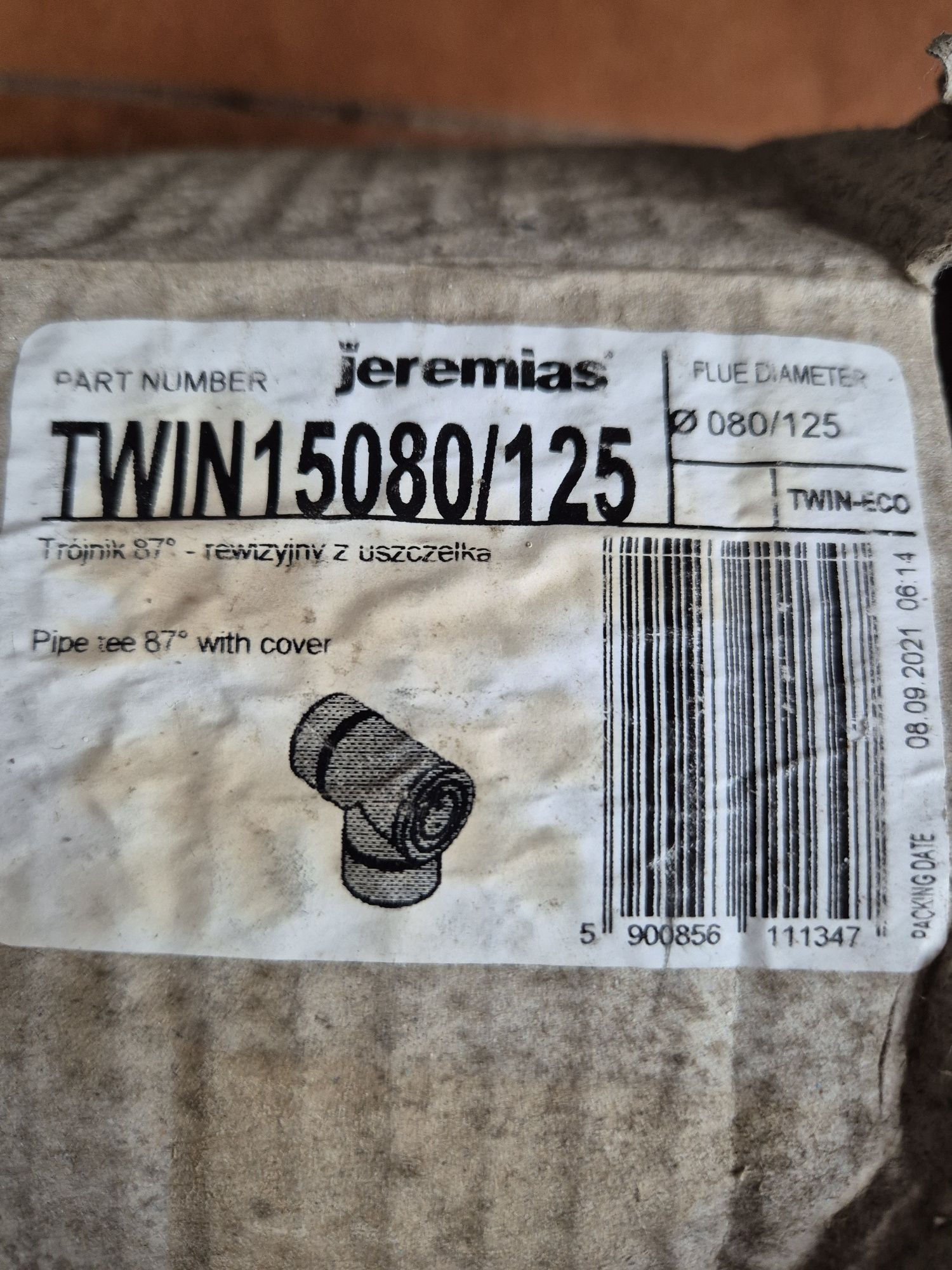 Trojnik 87st rewizyjny z uszczelka  fi 80/125